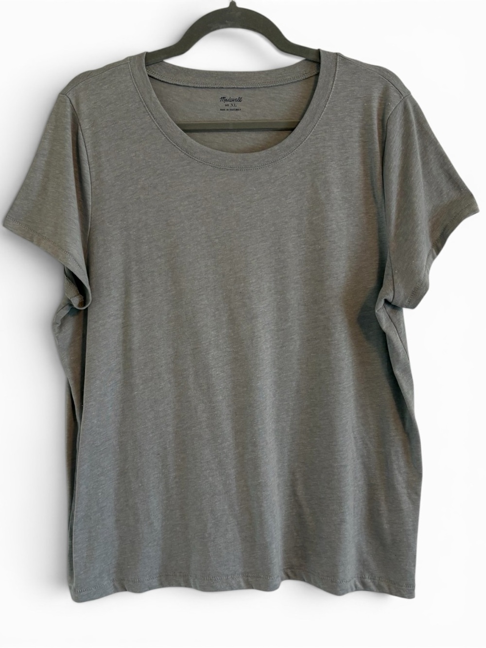 Madewell Gray Crewneck Short Sleeve Tee | Soft Everyday Basic | Women’s XL